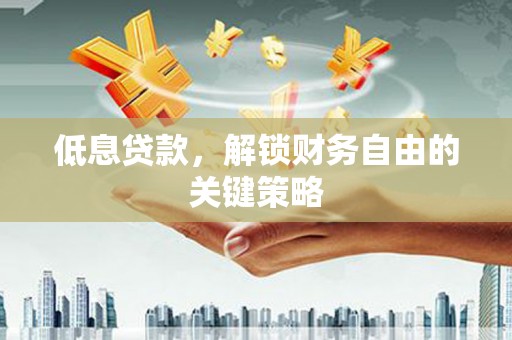 仙居低息贷款，解锁财务自由的关键策略