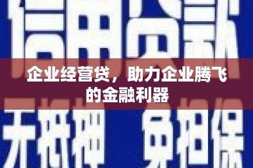 仙居企业经营贷，助力企业腾飞的金融利器