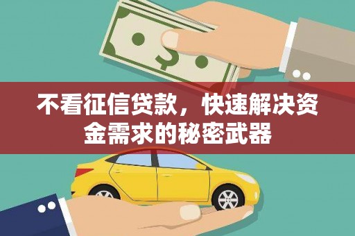 仙居不看征信贷款，快速解决资金需求的秘密武器