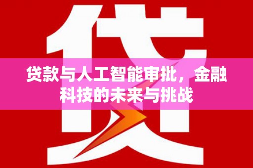 仙居贷款与人工智能审批，金融科技的未来与挑战
