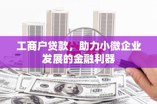 仙居工商户贷款，助力小微企业发展的金融利器