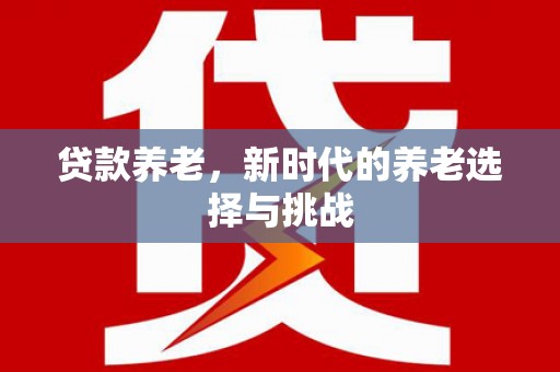 仙居贷款养老，新时代的养老选择与挑战