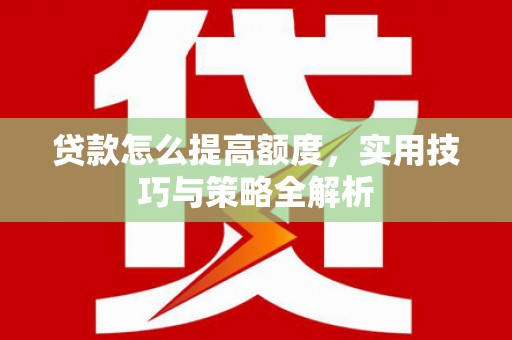 仙居贷款怎么提高额度，实用技巧与策略全解析