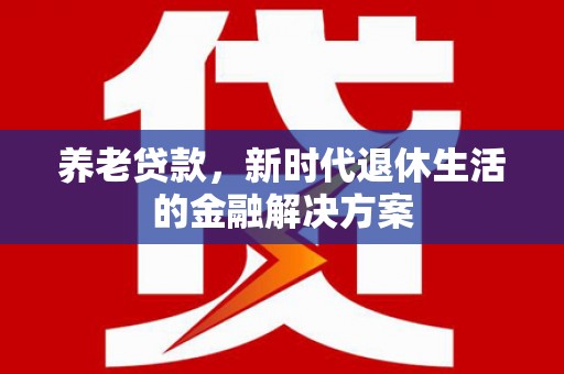 仙居养老贷款，新时代退休生活的金融解决方案