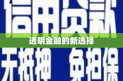 仙居透明金融的新选择